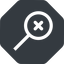 Up, normal, solid, octagon, cross, search, magnifying, glass, research, magnifying-glass, keywords, keyword, glass-cross, no-result, magnifying-glass-cross icon