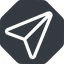Up, normal, solid, octagon, message, paper, messaging, plane, airplane, aeroplane, submit, send, paper-plane, paper-plane-alt icon