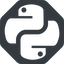 Normal, solid, octagon, logo, python icon