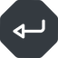 Up, normal, solid, octagon, sign, confirm, arrow, key, submit, send, return, enter, return-sign icon