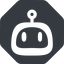 Up, normal, solid, octagon, rounded, robot, robotics, face, robot-rounded icon