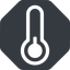 Normal, solid, octagon, temperature, low, freeze, thermometer, cold, temperature-low icon