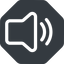 Up, normal, solid, octagon, speaker, volume, mute, unmute, music, sound, loudspeaker, volume-2 icon