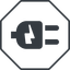 Thin, line, down, octagon, horizontal, mirror, electricity, plug, charge, charger, electric, electrics, electrical, plug-alt icon