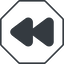 Thin, line, down, octagon, video, play, forward, backward, mp3, player, pause, forward-solid icon