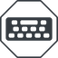 Thin, line, down, octagon, desktop, keyboard, keypad, typing, keyboard-solid icon