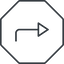 Thin, line, down, octagon, sign, confirm, arrow, key, submit, send, return, enter, return-sign, return-sign-thin icon