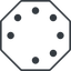 Line, down, octagon, spinner, spin, wait, load, loading, spinner-thin, loader icon
