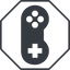Thin, line, left, solid, octagon, game, gaming, games, gamepad, pad, joystick, gamepad-solid icon