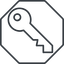 Thin, line, right, octagon, unlocked, unlock, locked, lock, key, access, security, key-alt-thin icon