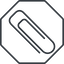 Thin, line, right, octagon, paper, clip, attachment, paper-clip, paper-clip-alt, paper-clip-alt-thin icon