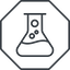 Thin, line, up, octagon, horizontal, mirror, bubble, bubbles, graduated, erlenmeyer, chemical, flask, lab, laboratory, chemistry, potion, glassware, conical, bubbling, boiling, bulbous, erlenmeyer-bubbling-alt-thin icon