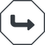 Thin, line, up, octagon, sign, confirm, horizontal, mirror, arrow, key, submit, send, return, enter, return-sign-solid, return-sign icon