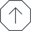 Thin, line, up, octagon, arrow, direction, arrow-simple-thin icon
