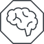 Thin, line, octagon, side, human, idea, brain, intelligence, brain-side, brain-side-alt-thin, synapse, neuron, memory icon