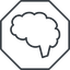 Thin, line, octagon, side, human, idea, brain, intelligence, brain-side, brain-side-thin, synapse, neuron, memory icon