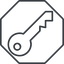 Thin, line, up, octagon, unlocked, unlock, locked, lock, key, access, security, key-alt-thin icon