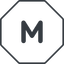 Thin, line, octagon, medium, size, m icon