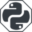 Thin, line, octagon, logo, python icon