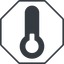 Thin, line, octagon, temperature, low, freeze, thermometer, temperature-low-solid, cold, temperature-low icon