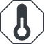Thin, line, octagon, thermometer, cold, heat, temperature-solid icon