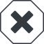 Thin, line, octagon, times, cross, error, not, remove, no, delete, times-solid, danger, close, cancel, x, math, mathematics, mathematical, maths icon
