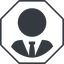 Thin, line, circle, octagon, user, tie, admin, administrator, superuser, user-tie-circle icon