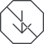 Thin, line, down, octagon, arrow, direction, prohibited, arrow-simple-thin icon