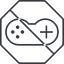 Thin, line, down, octagon, prohibited, game, gaming, games, gamepad, pad, joystick, gamepad-thin icon