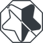 Thin, line, down, octagon, star, rate, rating, prohibited, half, star-half-thin icon