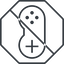 Thin, line, left, octagon, horizontal, mirror, prohibited, game, gaming, games, gamepad, pad, joystick, gamepad-thin icon