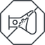 Thin, line, left, octagon, prohibited, bubble, bubbles, graduated, erlenmeyer, chemical, flask, lab, laboratory, chemistry, potion, glassware, conical, bubbling, boiling, bulbous, erlenmeyer-bubbling-alt-thin icon