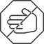 Thin, line, left, solid, octagon, prohibited, hand, stop, fingers, hand-thin icon