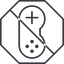 Thin, line, right, octagon, horizontal, mirror, prohibited, game, gaming, games, gamepad, pad, joystick, gamepad-thin icon