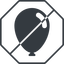 Thin, line, solid, octagon, horizontal, mirror, prohibited, balloon, party, birthday, carnival, helium, balloons, balloon-solid icon