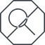 Thin, line, octagon, search, magnifying, glass, horizontal, mirror, prohibited, research, magnifying-glass-thin, magnifying-glass, keywords, keyword icon