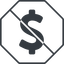 Thin, line, octagon, symbol, money, donate, donation, prohibited, coin, dollar, currency, us, usa, dollar-solid icon