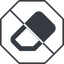 Thin, line, octagon, remove, prohibited, eraser, erase, rubber, eraser-solid icon