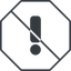 Thin, line, up, octagon, mark, warning, exclamation, straight, prohibited, info, exclamation-mark icon