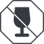 Thin, line, octagon, glass, prohibited, party, wine, empty, champagne, glass-wine, drink, water, glass-wine-empty-solid icon