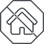 Thin, line, octagon, small, home, house, prohibited, home-small-thin icon