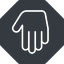 Thin, down, solid, octagon, hand, stop, fingers, hand-thin icon