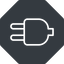 Thin, down, solid, octagon, electricity, plug, charge, charger, electric, plug-thin, electrics, electrical icon