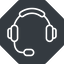 Thin, solid, octagon, horizontal, mirror, phone, call, headset, headphone, microphone, support, headset-thin icon