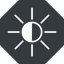 Thin, up, solid, octagon, star, light, brightness, luminosity, intensity, brilliance, lighter, darker, dark, mode, Illumination, sun, shine, flash, ray, brightness-thin, brightness-thin-half, brightness-half icon