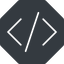 Thin, solid, octagon, code, html, text, editor, source, source-code, xml, code-thin icon
