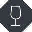 Thin, solid, octagon, glass, party, wine, empty, champagne, glass-wine, drink, water, glass-wine-empty-thin icon
