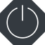 Solid, octagon, power, on, off, turn-on, turn-off, power-thin icon