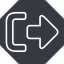 Thin, up, solid, octagon, sign, log, out, logout, log-out, signout, connection, go-out, disconnect, sign-out-thin icon