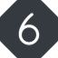 Thin, solid, octagon, number, font, digit, 6, six, six-thin, 9, nine icon